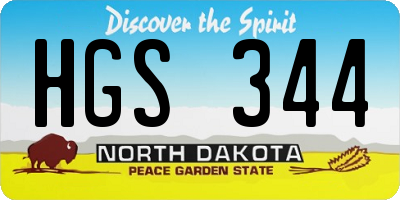 ND license plate HGS344