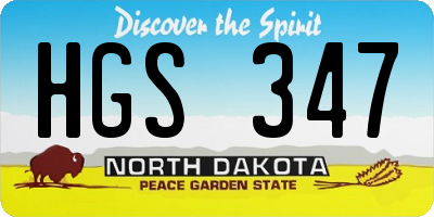 ND license plate HGS347
