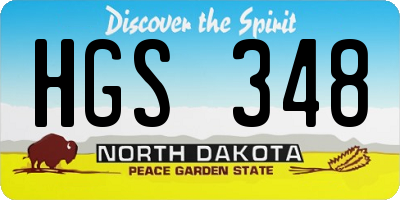 ND license plate HGS348