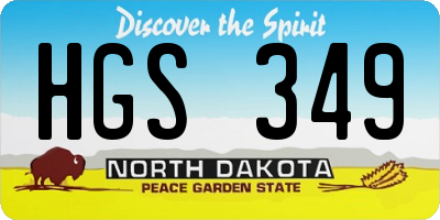 ND license plate HGS349