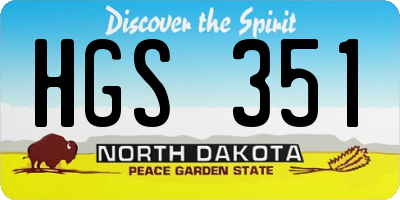 ND license plate HGS351