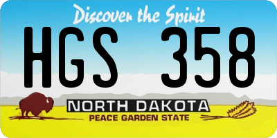 ND license plate HGS358