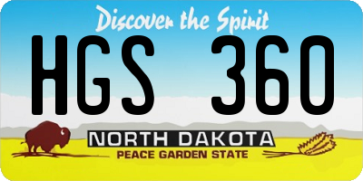 ND license plate HGS360