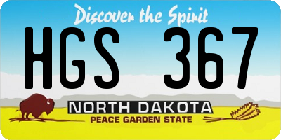 ND license plate HGS367