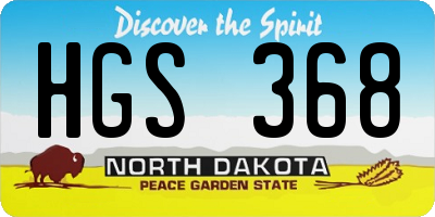 ND license plate HGS368