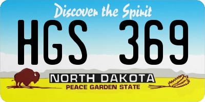 ND license plate HGS369