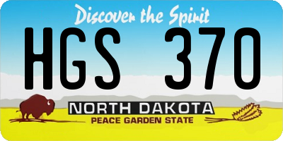 ND license plate HGS370