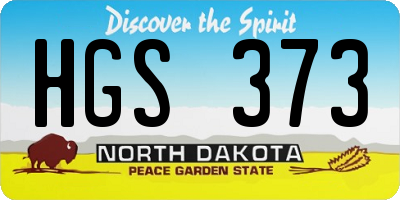 ND license plate HGS373