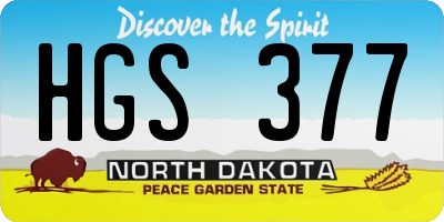 ND license plate HGS377