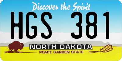 ND license plate HGS381