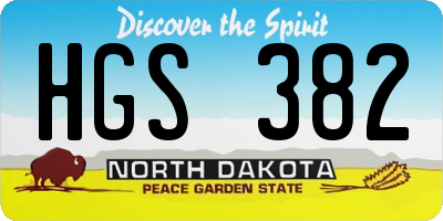ND license plate HGS382