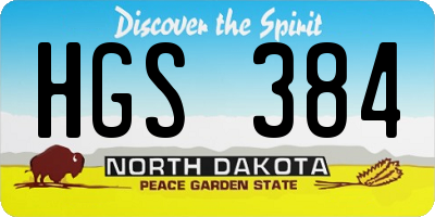 ND license plate HGS384