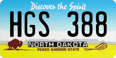 ND license plate HGS388