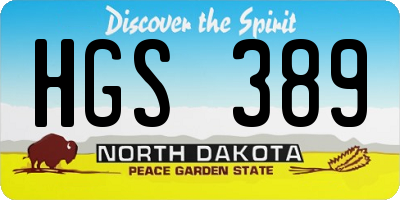 ND license plate HGS389