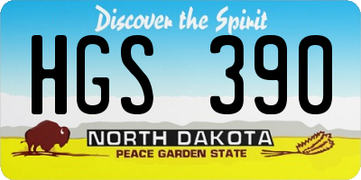 ND license plate HGS390