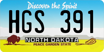 ND license plate HGS391