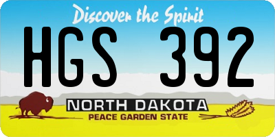 ND license plate HGS392