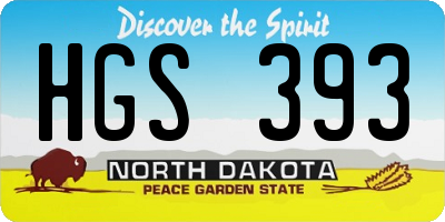 ND license plate HGS393