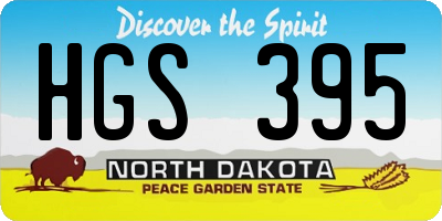 ND license plate HGS395