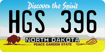 ND license plate HGS396