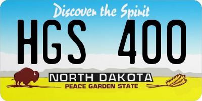 ND license plate HGS400