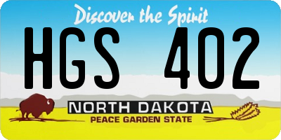 ND license plate HGS402