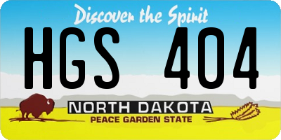 ND license plate HGS404