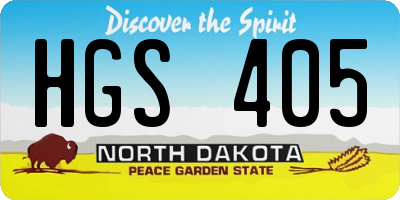 ND license plate HGS405