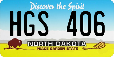 ND license plate HGS406