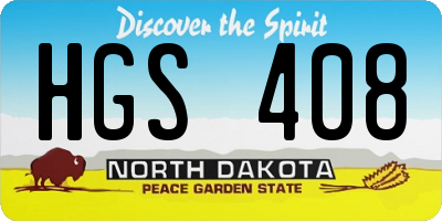 ND license plate HGS408