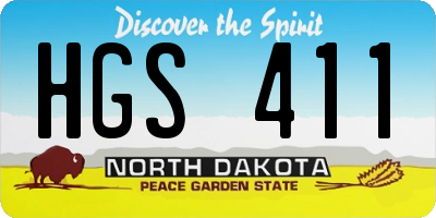 ND license plate HGS411