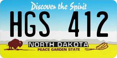 ND license plate HGS412