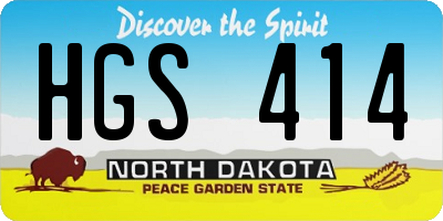 ND license plate HGS414