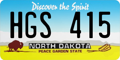 ND license plate HGS415