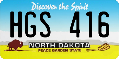 ND license plate HGS416
