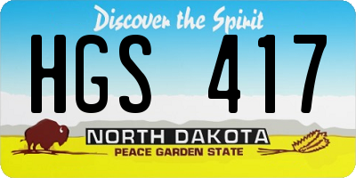 ND license plate HGS417