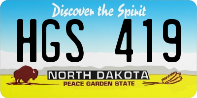 ND license plate HGS419