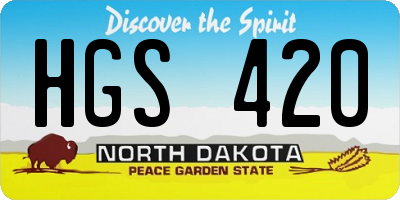 ND license plate HGS420