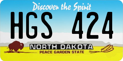 ND license plate HGS424