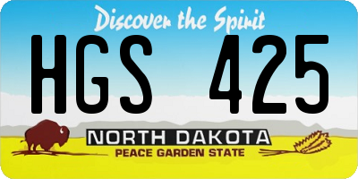 ND license plate HGS425