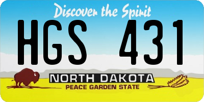 ND license plate HGS431