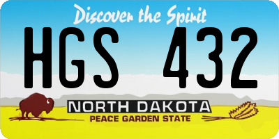 ND license plate HGS432