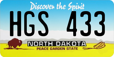 ND license plate HGS433