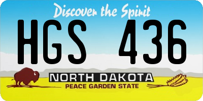 ND license plate HGS436