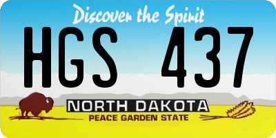 ND license plate HGS437