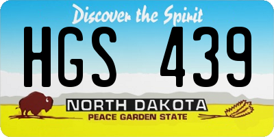 ND license plate HGS439
