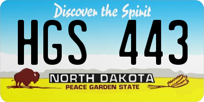 ND license plate HGS443