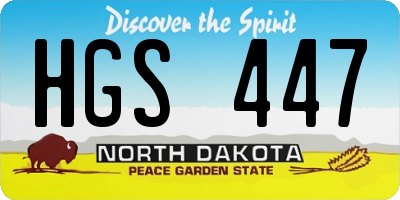 ND license plate HGS447