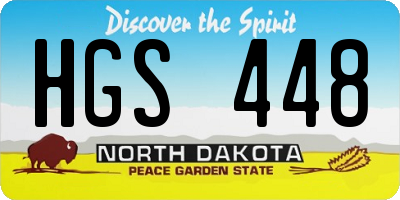 ND license plate HGS448