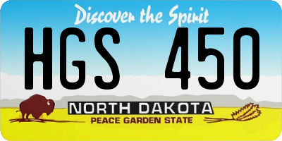 ND license plate HGS450